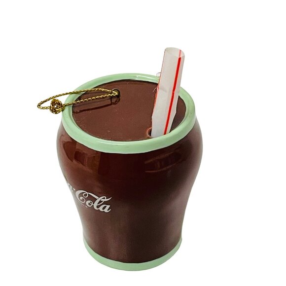 1996 Coca-Cola Soda Can Ornament With Straw - Picture 1 of 5